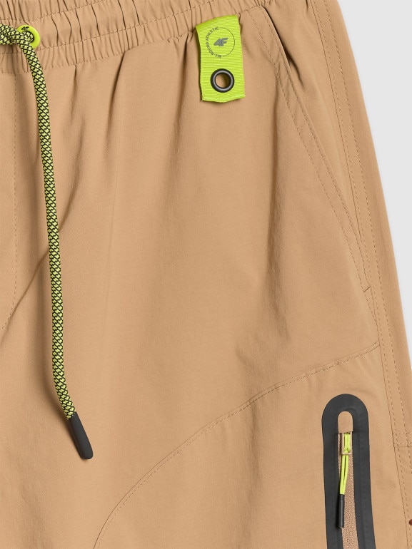 Męskie spodnie casual 4F 4FRAW25TTROM1609 - beżowe