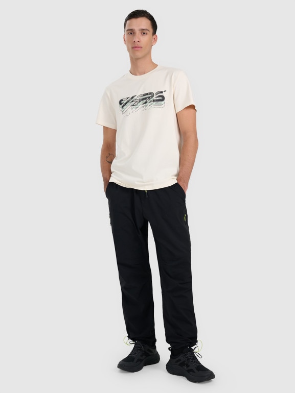 Męskie spodnie casual 4F 4FRAW25TTROM1609 - czarne