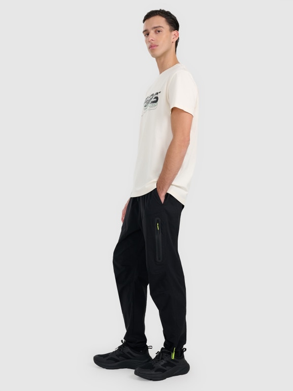 Męskie spodnie casual 4F 4FRAW25TTROM1609 - czarne