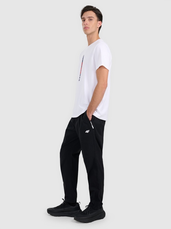 Męskie spodnie casual 4F 4FRAW25TTROM1612 - czarne
