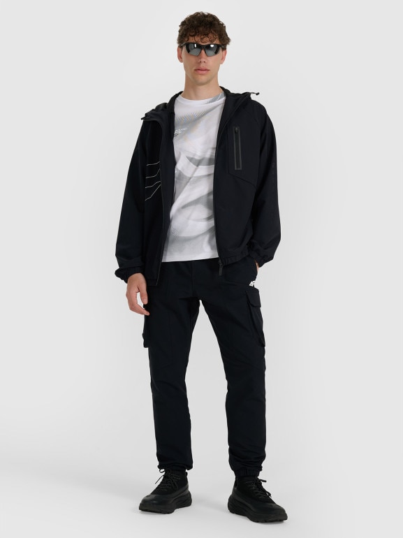 Męskie spodnie casual 4F 4FRAW25TTROM1631 - czarne