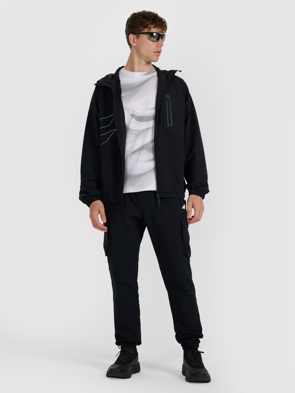 Męskie spodnie casual 4F 4FRAW25TTROM1631 - czarne