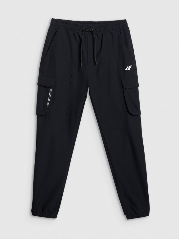 Męskie spodnie casual 4F 4FRAW25TTROM1631 - czarne