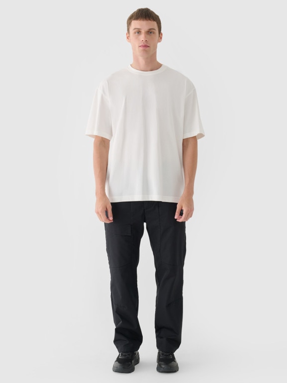 Męskie spodnie casual 4F 4FRSS24TTROM1327 - czarne