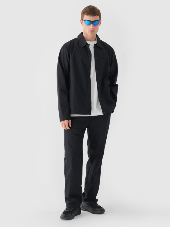 Męskie spodnie casual 4F 4FRSS24TTROM1327 - czarne