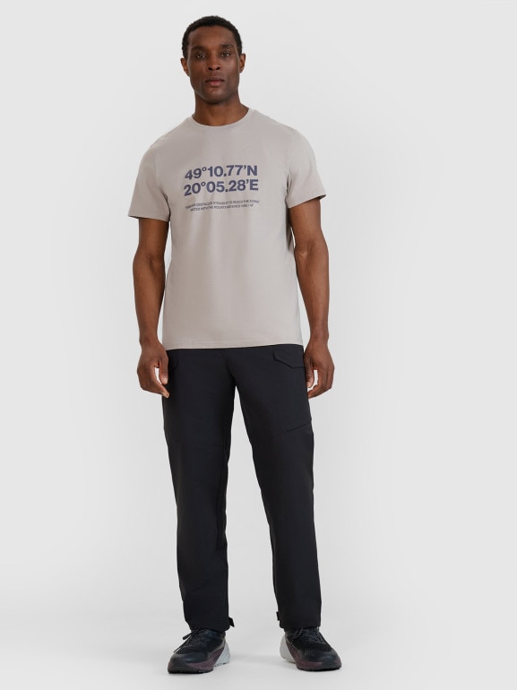 Męskie spodnie casual 4F 4FWSS25TTROM0998 - czarne