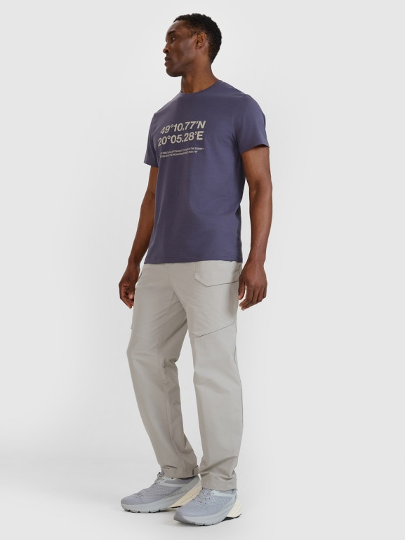 Męskie spodnie casual 4F 4FWSS25TTROM0998 - szare