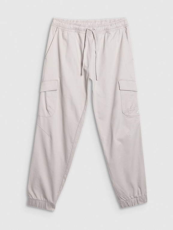 Męskie spodnie casual cargo 4F 4FWAW25TTROM1210 - szare