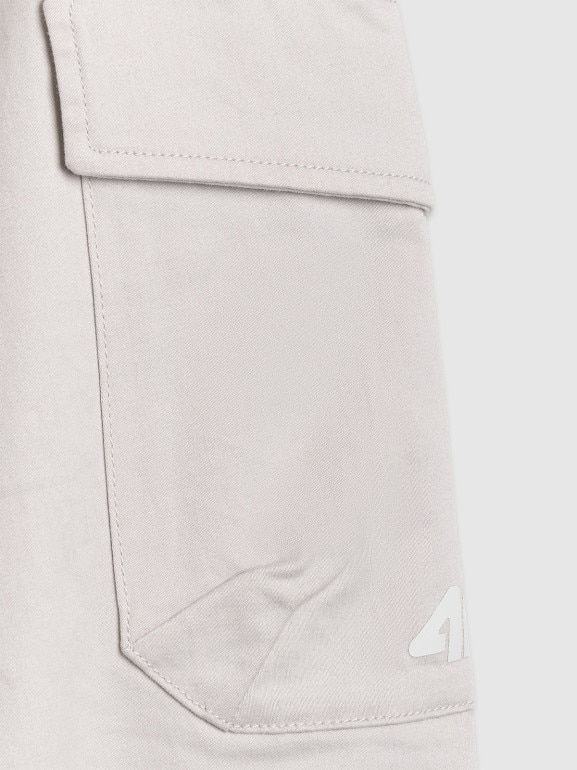 Męskie spodnie casual cargo 4F 4FWAW25TTROM1210 - szare