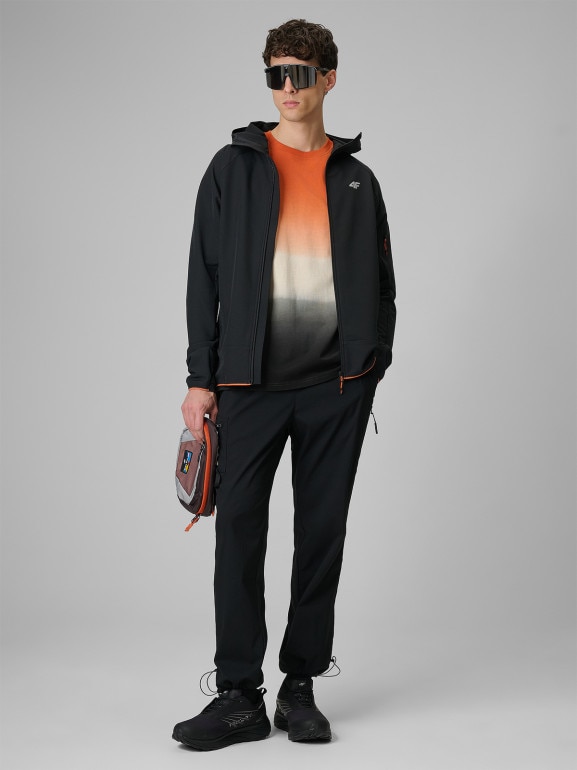 Męskie spodnie casual joggery 4F 4FRSS26TTROM1915 - czarne