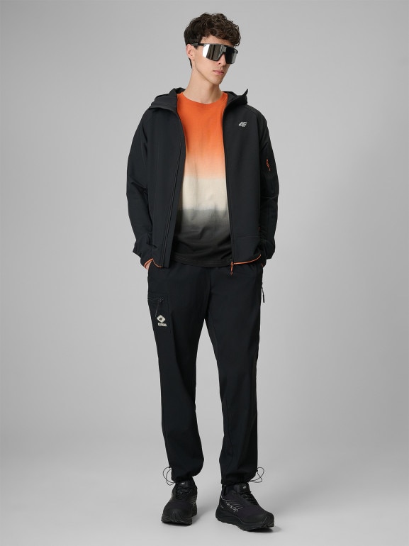 Męskie spodnie casual joggery 4F 4FRSS26TTROM1915 - czarne