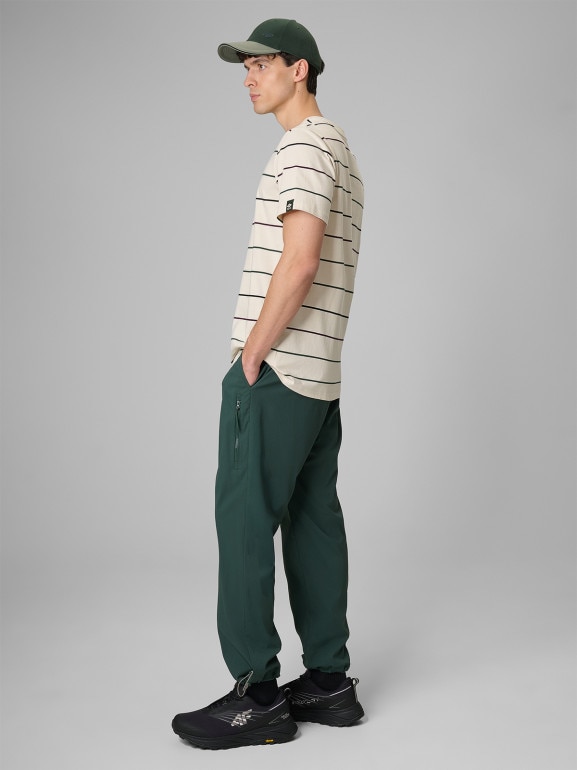 Męskie spodnie casual joggery 4F 4FRSS26TTROM1915 - zielone