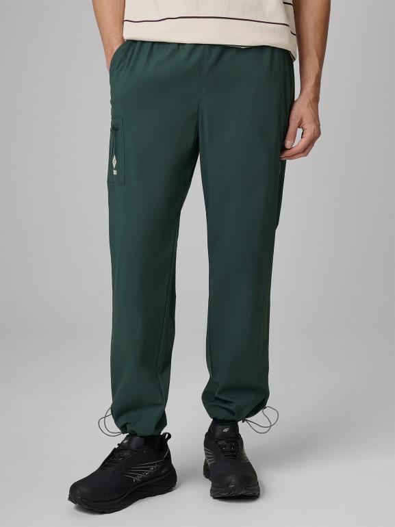 Męskie spodnie casual joggery 4F 4FRSS26TTROM1915 - zielone