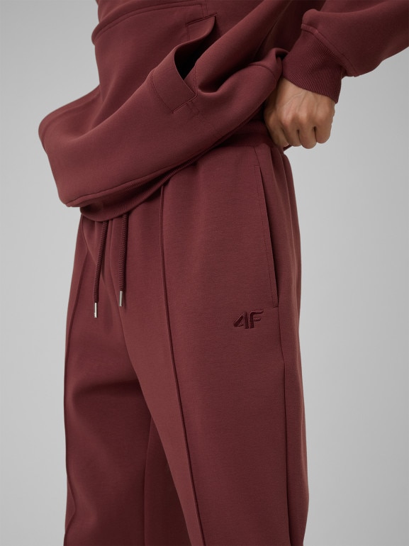 Męskie spodnie dresowe 4F 4FRSS26TTROM1856 - burgundowe