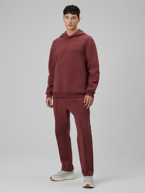 Męskie spodnie dresowe 4F 4FRSS26TTROM1856 - burgundowe
