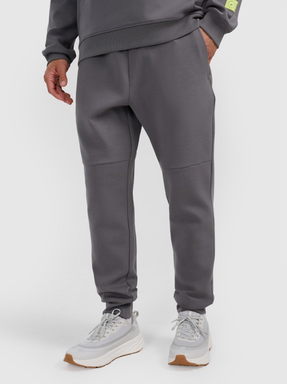 Męskie spodnie dresowe joggery 4F 4FRAW25TTROM1610 - szare