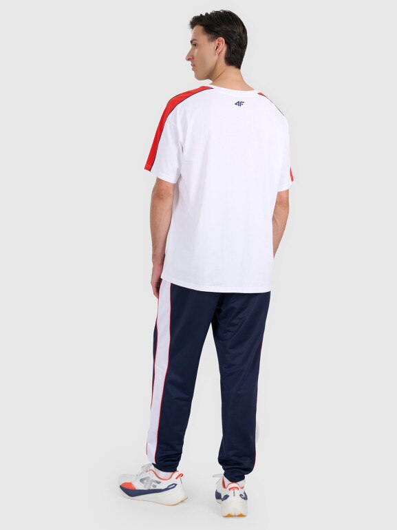 Męskie spodnie dresowe joggery 4F 4FRAW25TTROM1611 - granatowe