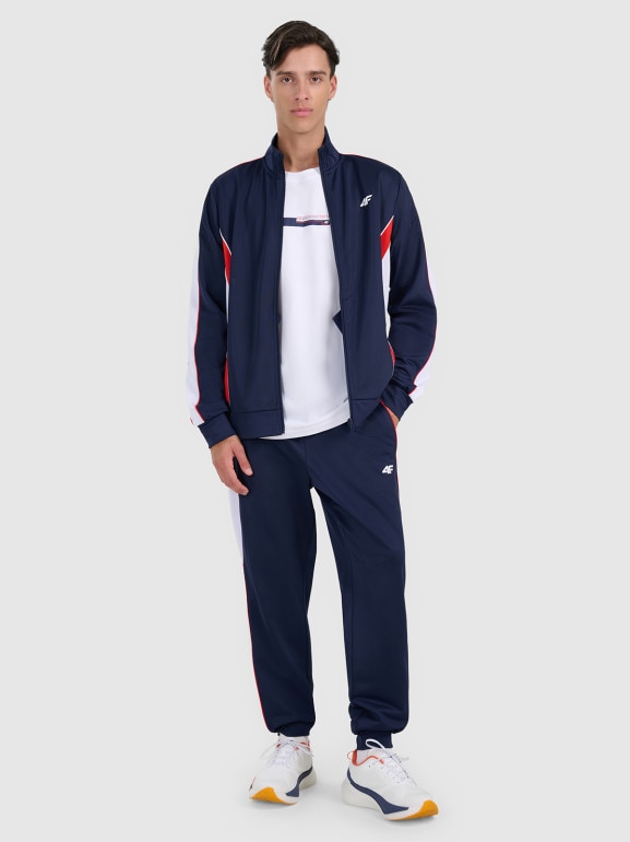 Męskie spodnie dresowe joggery 4F 4FRAW25TTROM1611 - granatowe