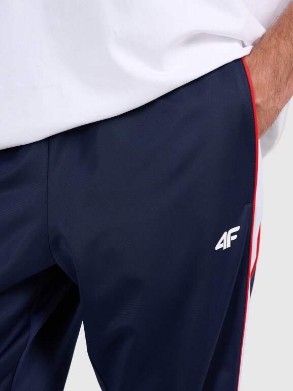 Męskie spodnie dresowe joggery 4F 4FRAW25TTROM1611 - granatowe