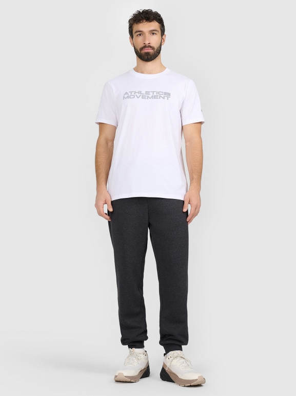 Męskie spodnie dresowe joggery 4F 4FRAW25TTROM1696 - szare