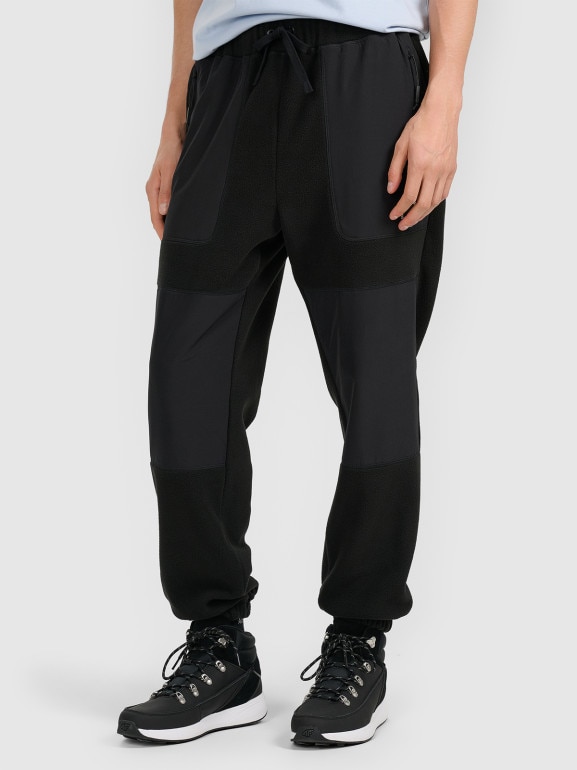 Męskie spodnie dresowe joggery 4F 4FRAW25TTROM1711 - czarne