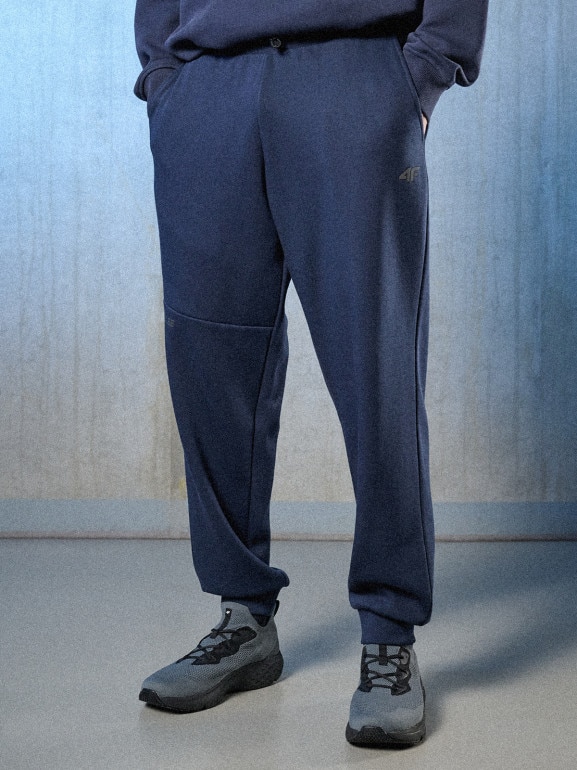 Męskie spodnie dresowe joggery 4F 4FRSS26TTROM1861 - granatowe