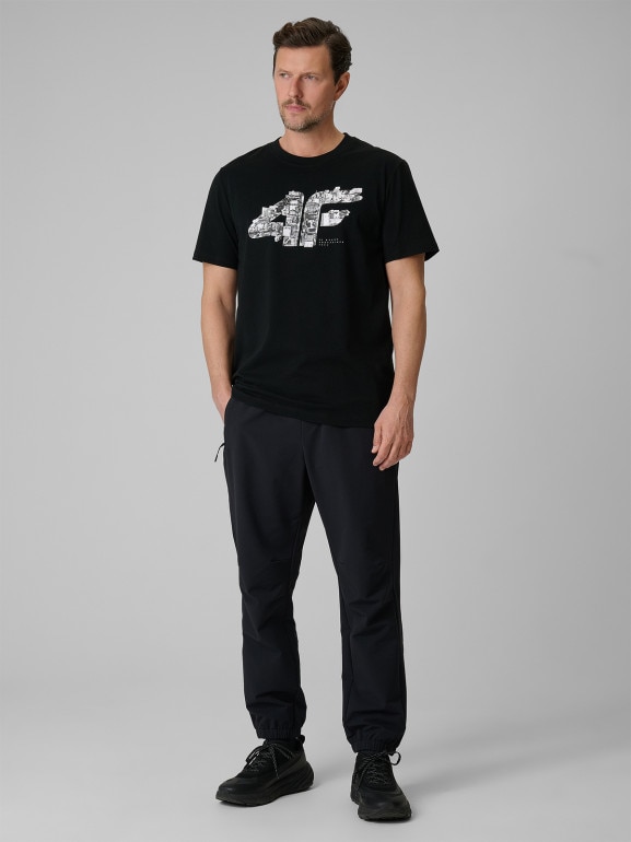 Męskie spodnie dresowe joggery 4F 4FRSS26TTROM1902 - czarne