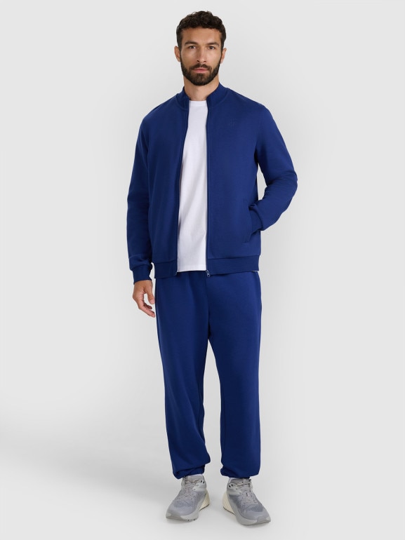 Męskie spodnie dresowe joggery 4F 4FWMM00TTROM1139 - granatowe