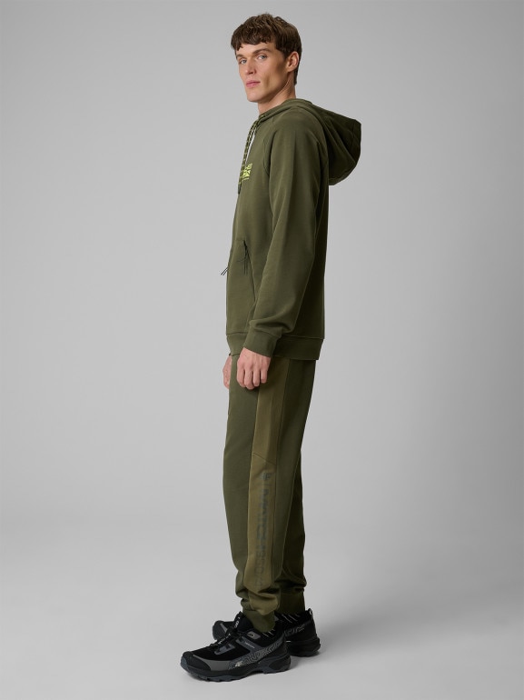 Męskie spodnie dresowe joggery 4F 4FWSS26TTROM1442 - khaki