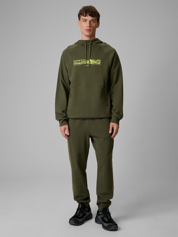 Męskie spodnie dresowe joggery 4F 4FWSS26TTROM1442 - khaki