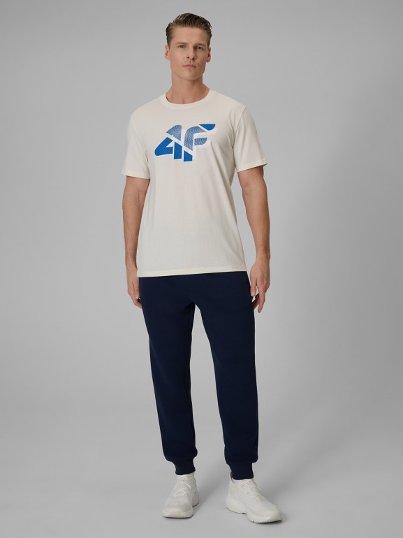 Męskie spodnie dresowe joggery 4F 4FWSS26TTROM1443 - granatowe