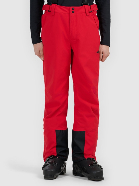 Męskie spodnie narciarskie 4F 4FWAW25TFTRM0924 - czerwone