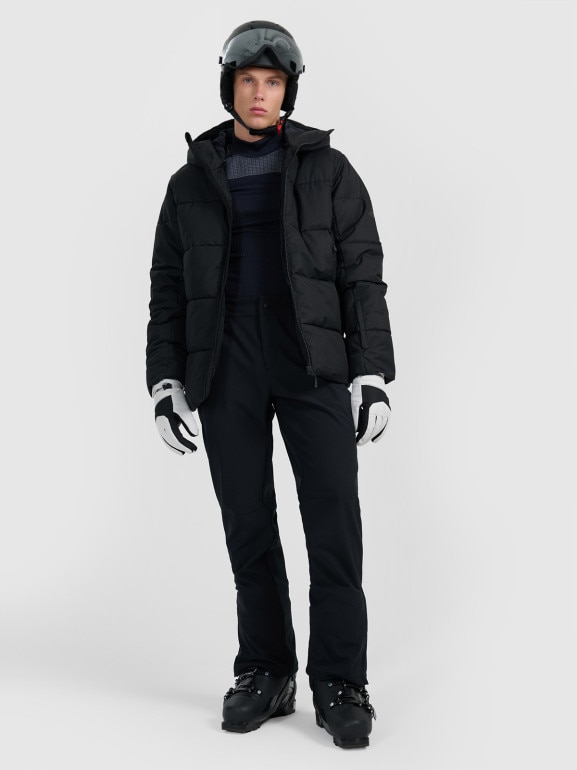 Męskie spodnie narciarskie shoftshellowe 4F 4FWAW25TFTRM1156 - czarne