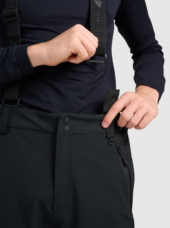 Męskie spodnie narciarskie softshellowe 4F 4FWAW25TFTRM0926 - czarne