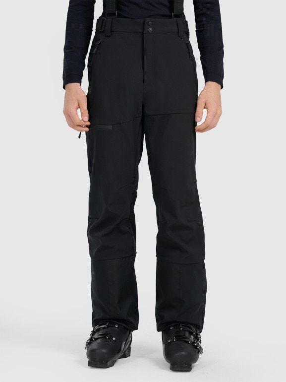 Męskie spodnie narciarskie softshellowe 4F 4FWAW25TFTRM0926 - czarne