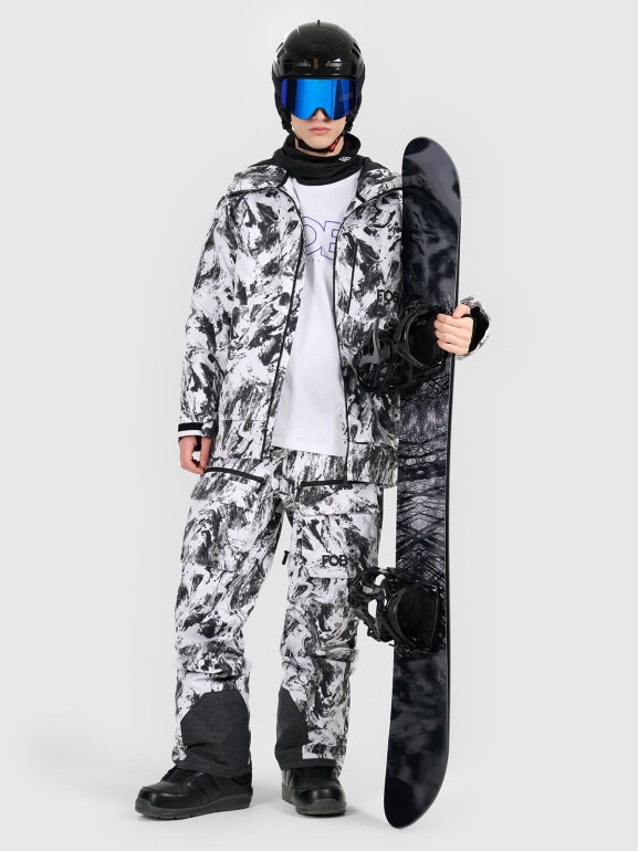 Męskie spodnie snowboardowe 4F 4FRAW25TFTRM1272 - multikolor