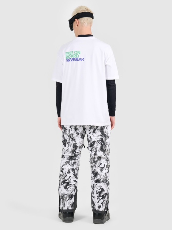 Męskie spodnie snowboardowe 4F 4FRAW25TFTRM1272 - multikolor