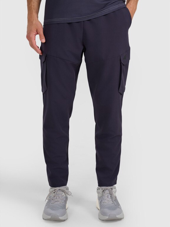 Męskie spodnie treningowe 4F 4FWAW25TFTRM0887 - granatowe