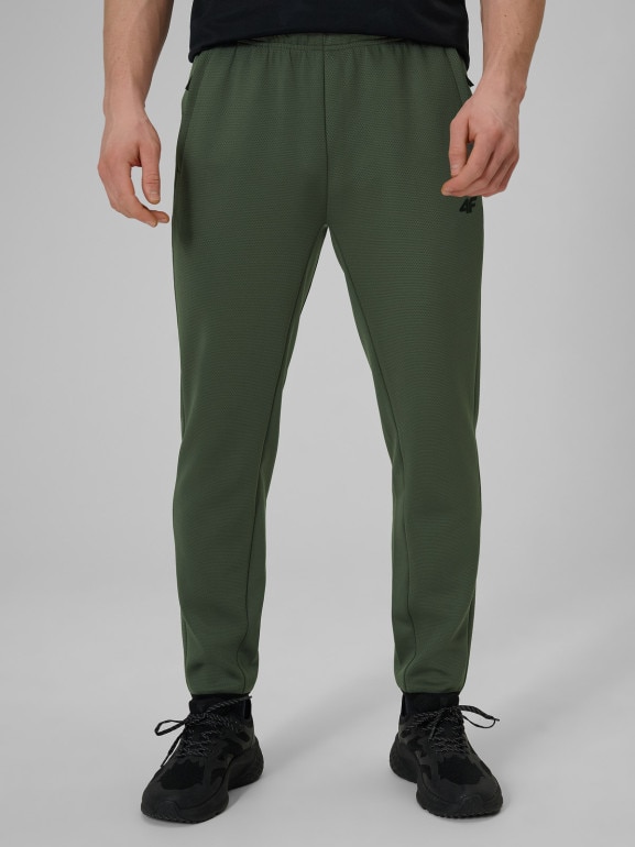 Męskie spodnie treningowe 4F 4FWSS26TFTRM1033 - khaki