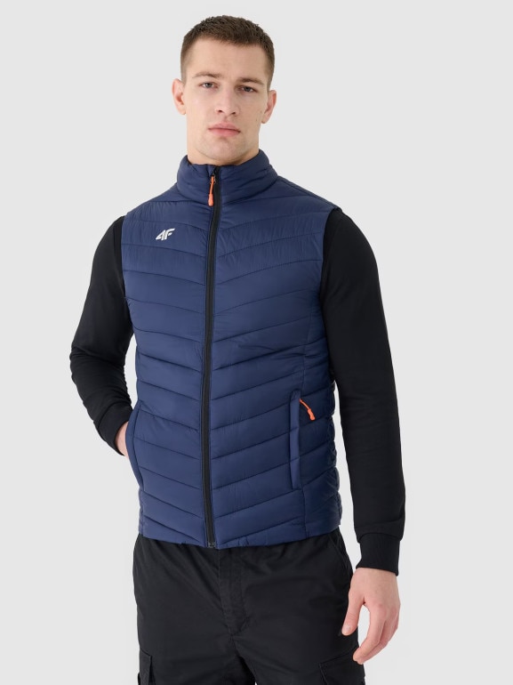 Męski bezrękawnik puchowy 4F NOSH4-KUMP001B - granatowy