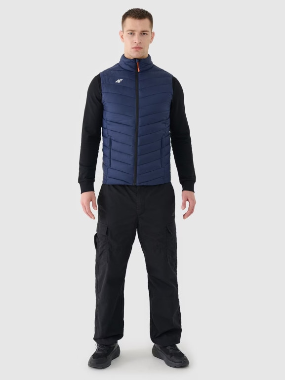 Męski bezrękawnik puchowy 4F NOSH4-KUMP001B - granatowy