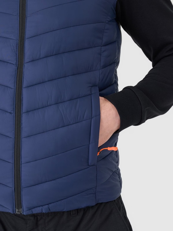 Męski bezrękawnik puchowy 4F NOSH4-KUMP001B - granatowy