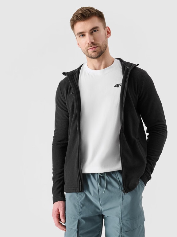 Męski polar ze stójką 4F NOSH4-PLM001B - czarny