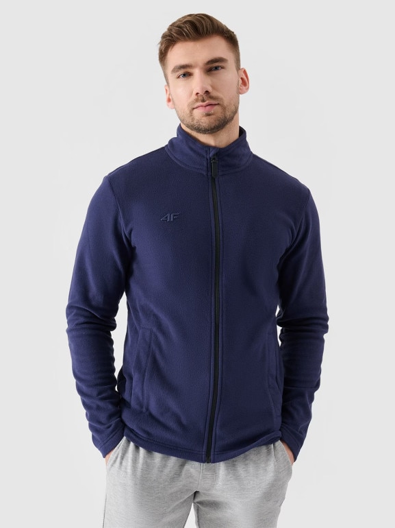 Męski polar rozpinany bez kaptura 4F NOSH4-PLM001B - granatowy