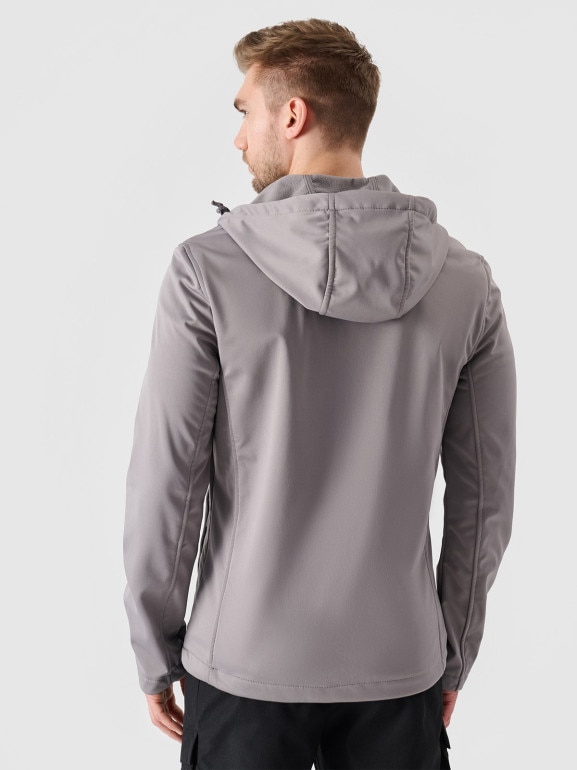 Męski softshell wiatroodporny z kapturem 4F NOSH4-SFM001B - szary