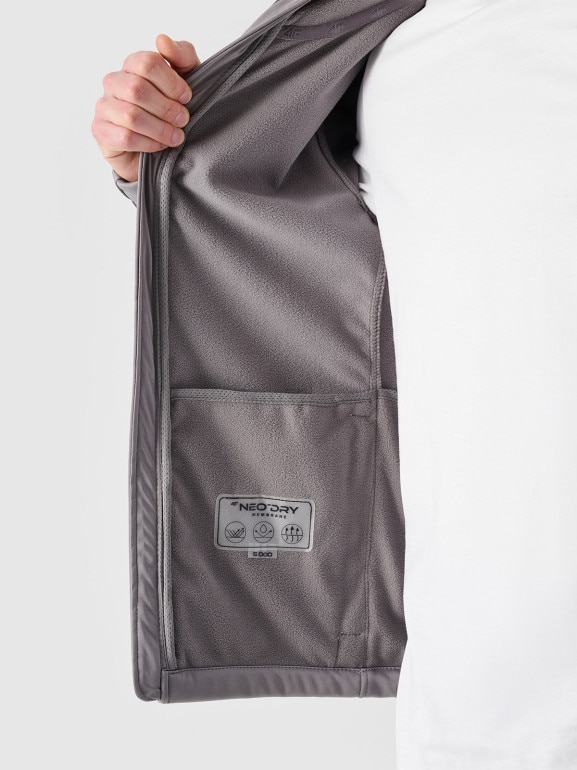 Męski softshell wiatroodporny z kapturem 4F NOSH4-SFM001B - szary