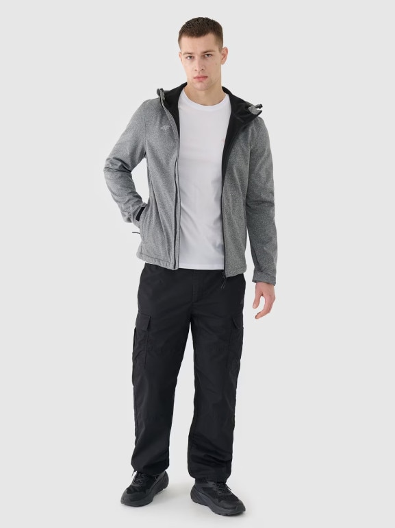 Męska kurtka wiatroodporna softshell 4F NOSH4-SFM001B - szara