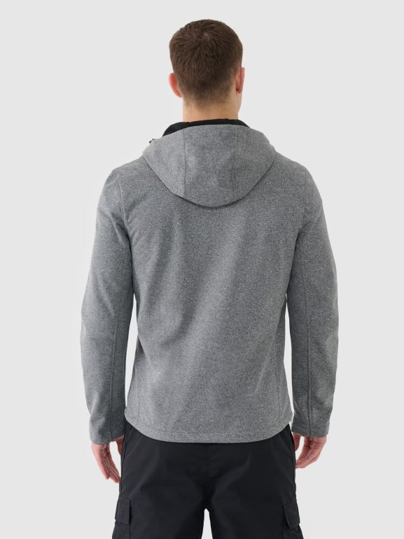 Męska kurtka wiatroodporna softshell 4F NOSH4-SFM001B - szara