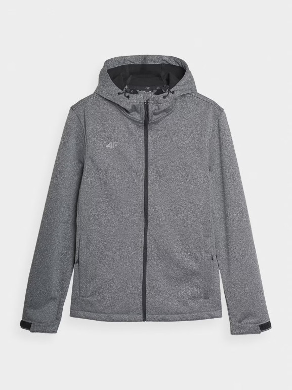 Męska kurtka wiatroodporna softshell 4F NOSH4-SFM001B - szara
