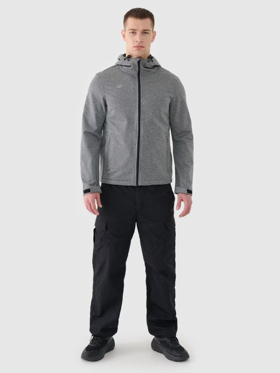 Męska kurtka wiatroodporna softshell 4F NOSH4-SFM001B - szara